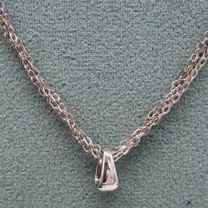 Pre-Owned Triple Strand Necklace with Pendant Holder - Create your own style